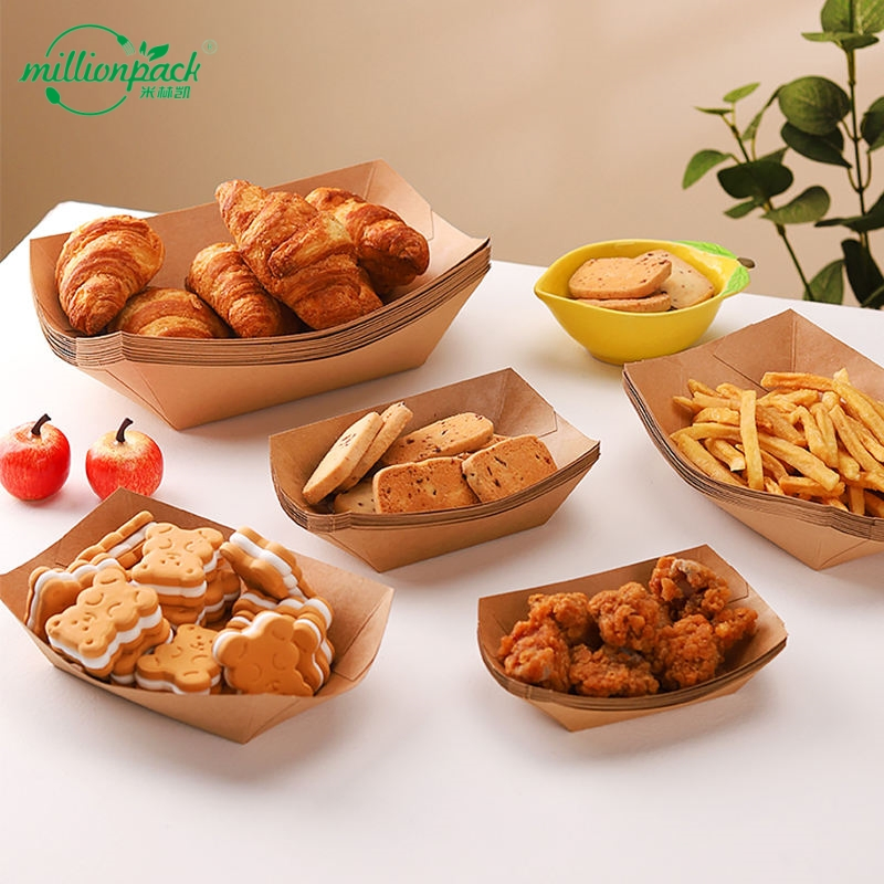 Disposable Food Grade Coated for Food Cake BBQ Snack Tray