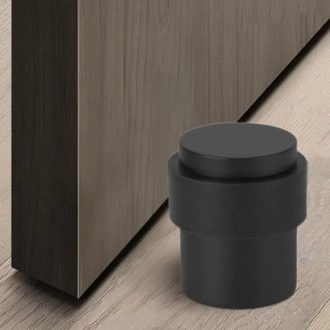 Mdmp-158 Die-Cast Zinc Door Stop, Black Finish