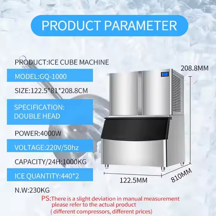 Commercial 1000kg Output Capacity Ice Cube Making Machine Ice Maker Equipment (CE Certificate)