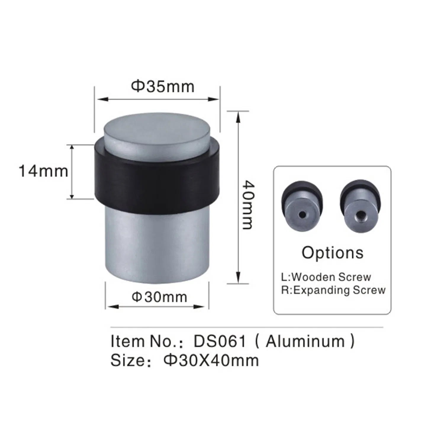 Wholesale Price Magnetic 304 Stainless Steel Furniture Wooden Door Stopper for Interior Door