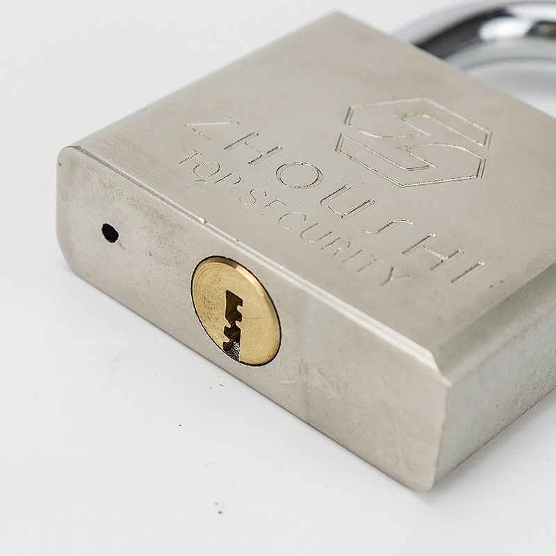 Custom Industrial Security Padlock Chrome Plated Square Iron Combination Padlock with Universal Key