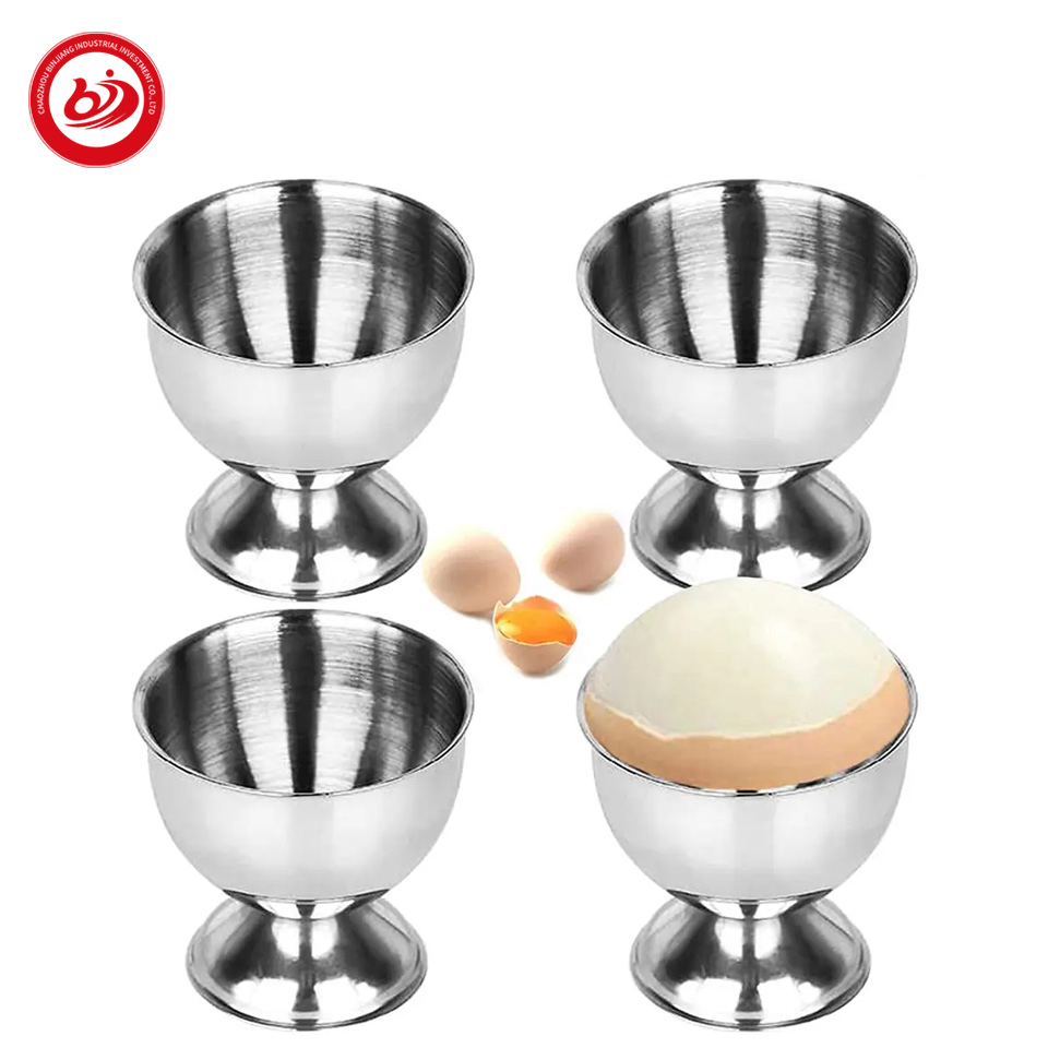 Wholesale Stainless Steel Egg Rack Stand Kitchen Restaurant Display Boiled Egg Cup Holder