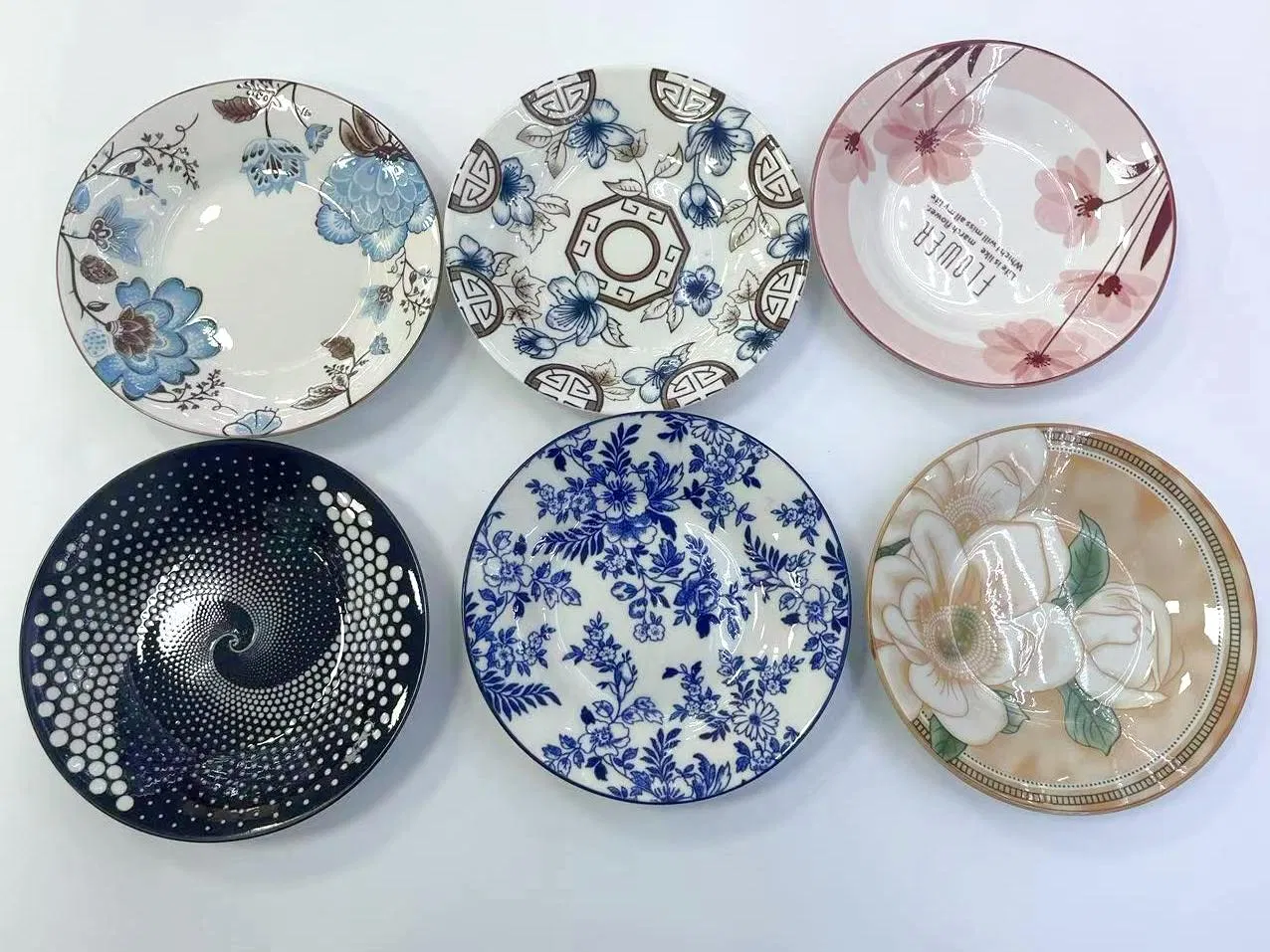 Eco-Friendly Healthy Pad Printing 3 Soup Plate 8" Porcelain Ceramic Tableware