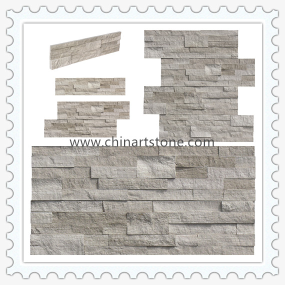 Nature White Wooden Marble Culture Stone Slate for Wall Decoration