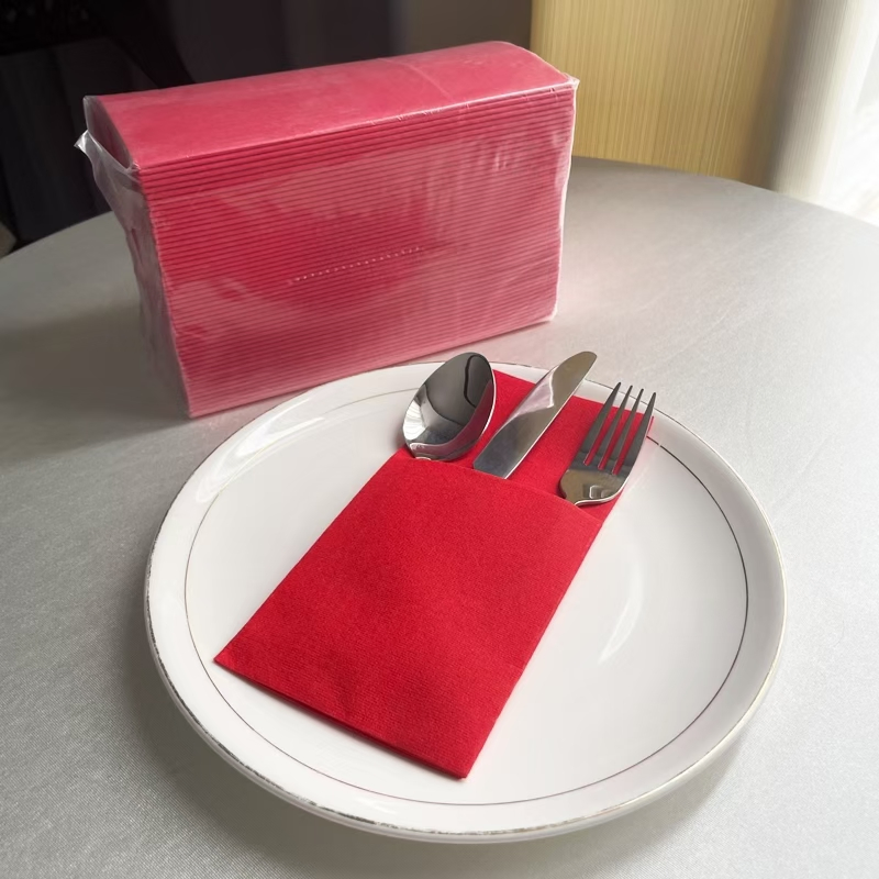 Custom Eco-Friendly Airlaid Napkin with Pocket for Hotel KTV Home