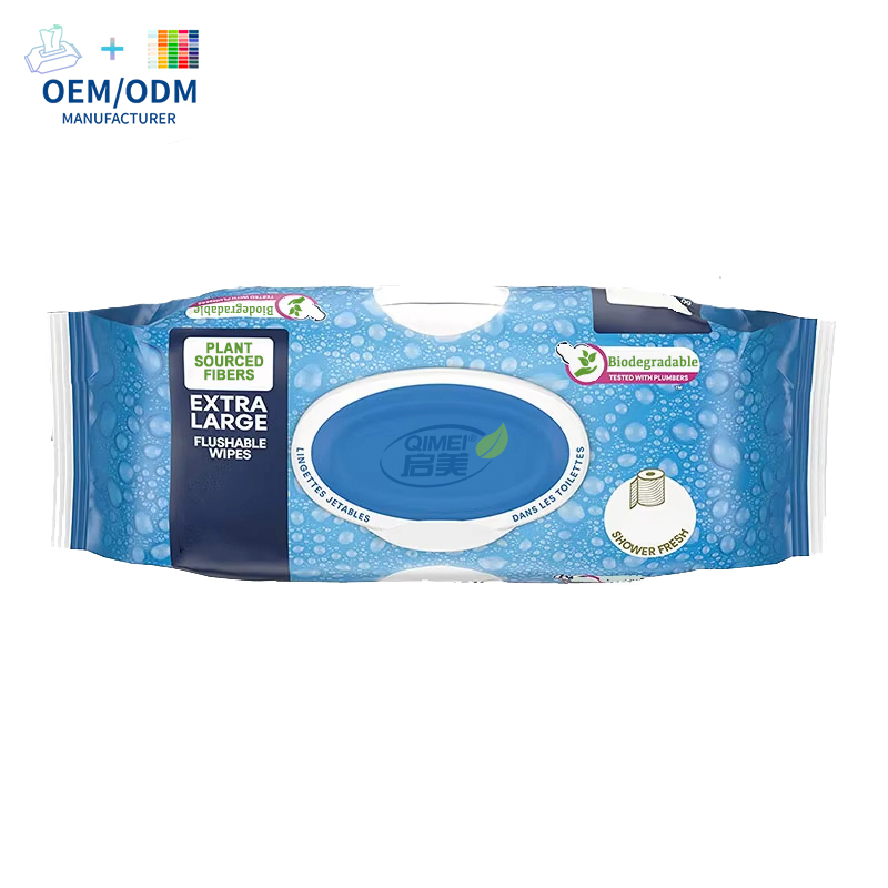 OEM Wholesale 100% Biodegradable Flushable Material Pure Water Wet Tissue Toilet Flushable Wipes with Private Label