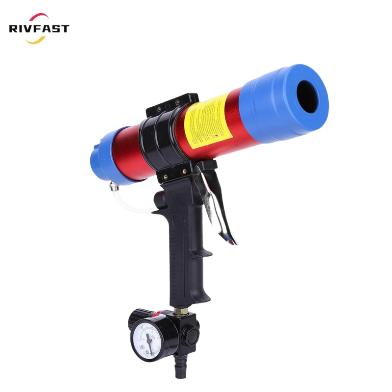 Windows Repair Instrument, Adjustable Pneumatic Glass Glue Gun Air Rubber Gun Tool 310ml -600ml Hard Glue Sealant Applicator Caulking Gun Tool