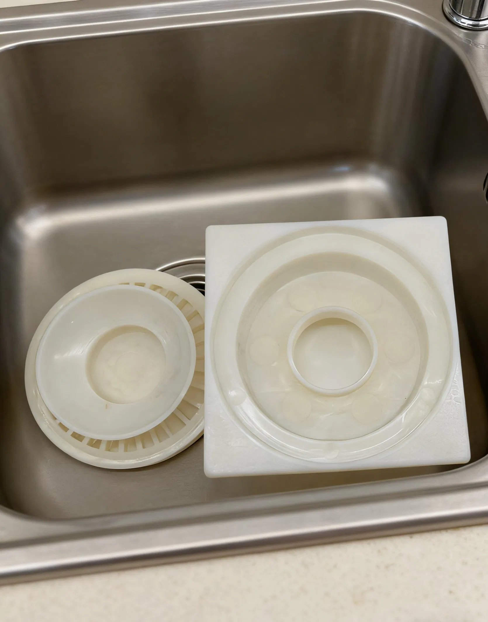 Square Plastic White Floor Drain for Bathroom-Quick Drainage & Odor-Proof