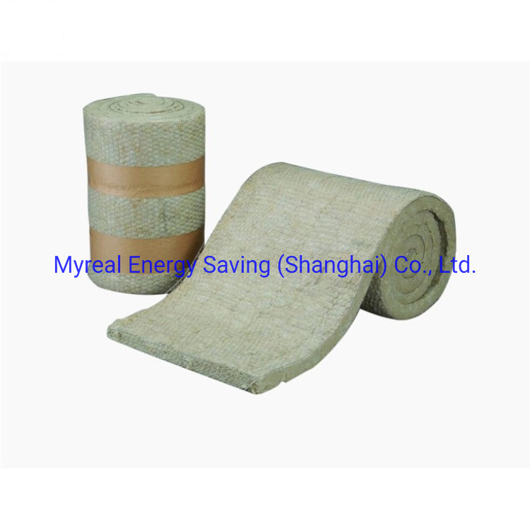 60kg/M3 Fireproof Rock Wool Blanket Insulation Wire Mesh Thermal Insulation Rock Wool Blanket