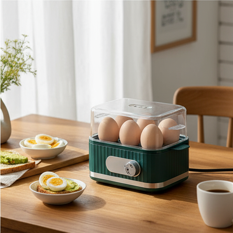 6-Egg Electric Egg Cooker with Auto Shut-off Feature