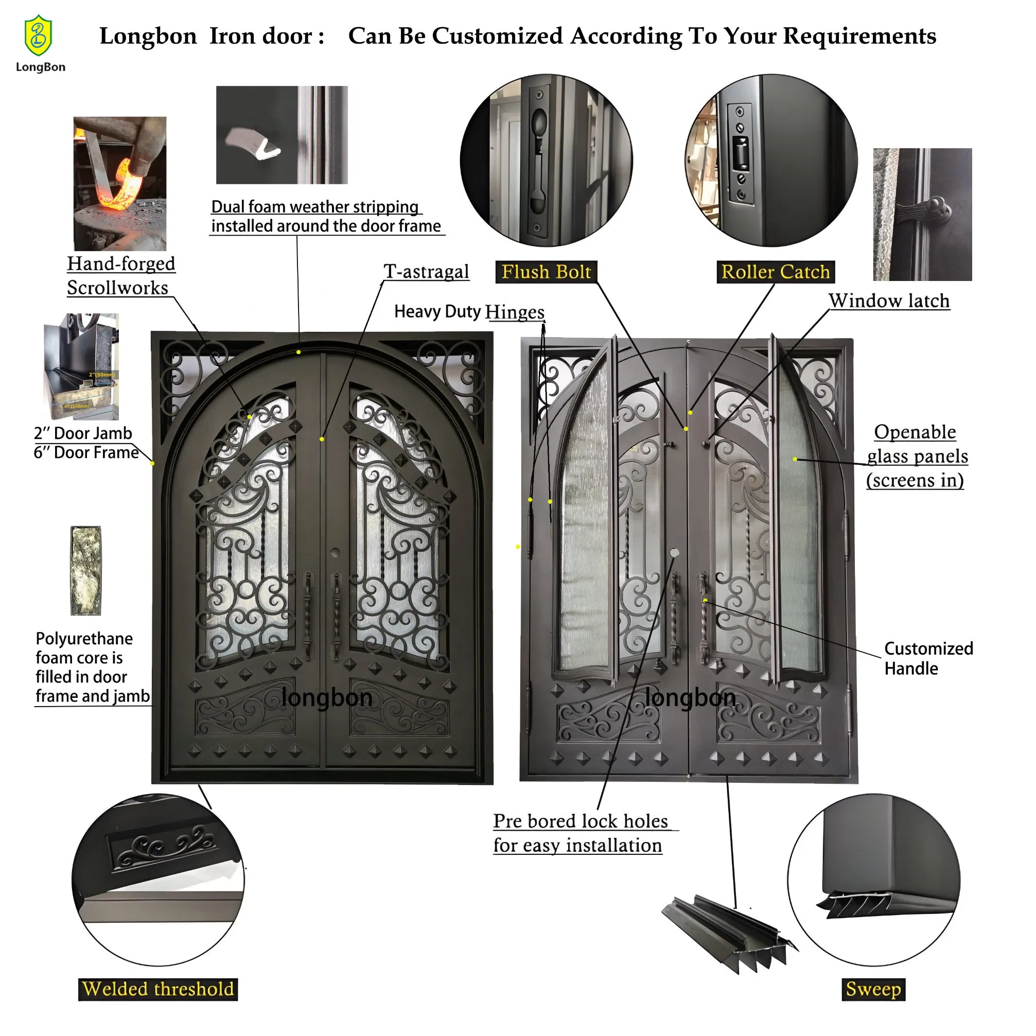 Modern Exterior Main Gate Door Designs Front Iron Entry Doors Entrance Security Steel Door for House