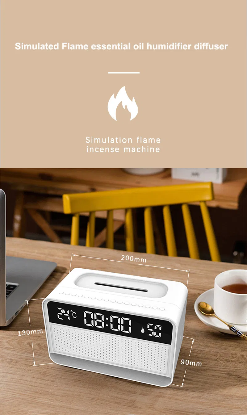 2023 Best Sell 200ml Household Aroma Diffuser with Bluetooth Speaker Clock