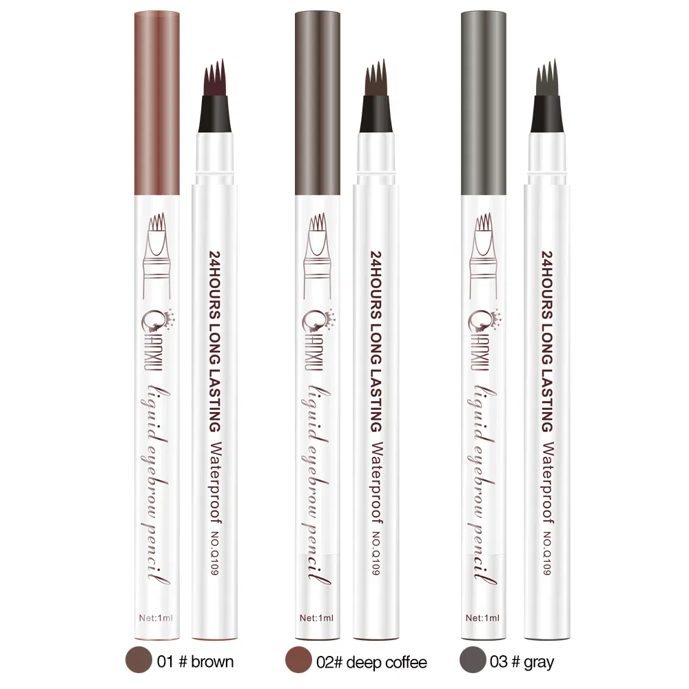 Multi Colors 4 Head Microblading Fork Natural Lasting Waterproof Liquid Eyebrow Pen