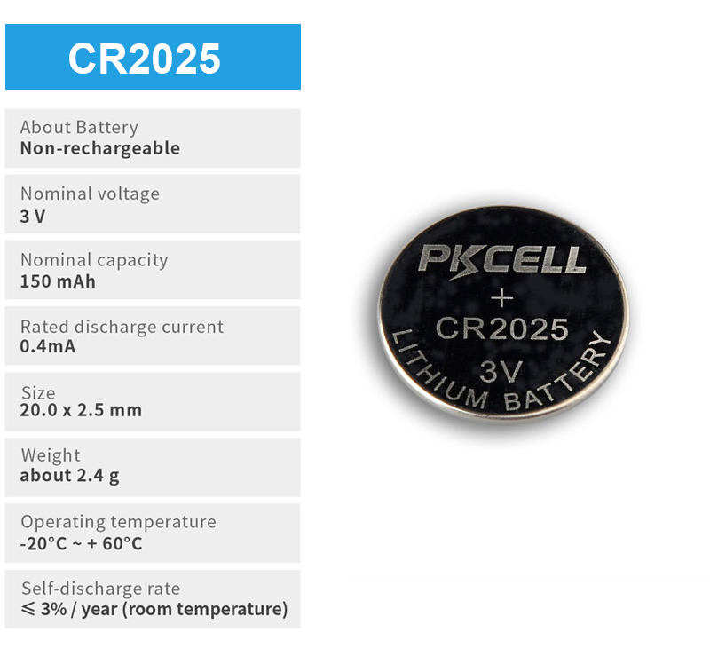 Батарейка CR2025 3V литиевая для брелоков авто