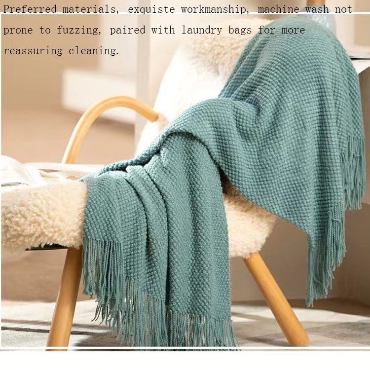 Плед вязаный скандинавский ретро, декоративный