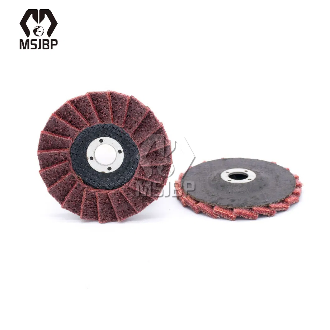 Msjbp Non Woven Polishing Wheel China Manufacturers Coarse / Medium / Fine Grit Surface Condition Flap Disc with Nylon Nonwoven