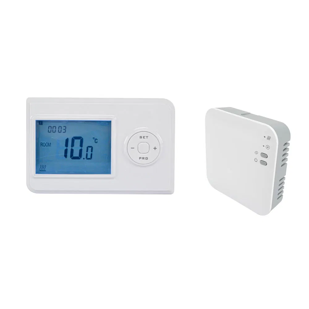 1.5V Batteries Anti-Flammable ABS Digital Display Boiler Control Wireless Thermostat with Receiver