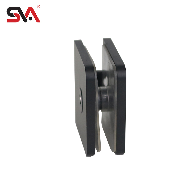 Solid Brass Matte Black for 5/16"-1/2" Tempered Glass Fixed Panel Clamp Used in Residential Bath and Commercial Hotel Applications