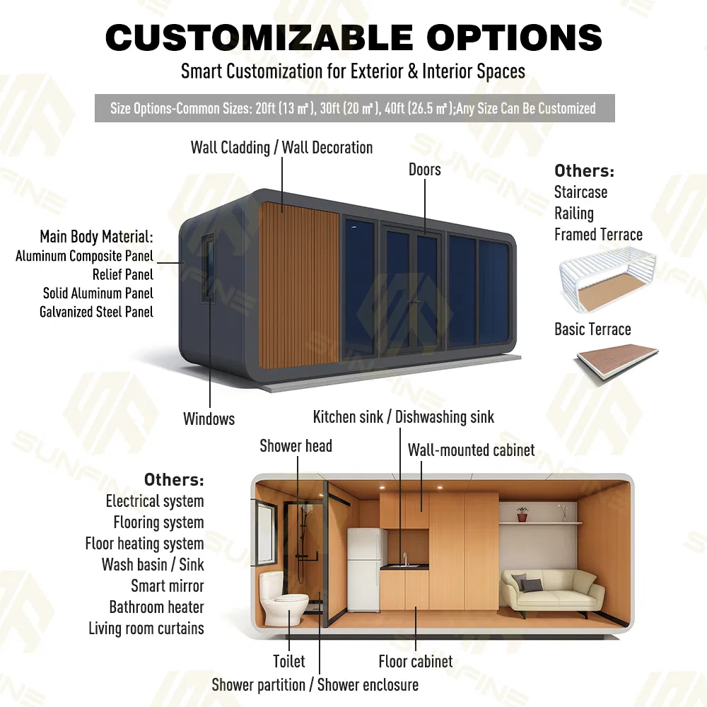 Premium Grade Prefabricated House Apple Cabin Tiny Casas Prefabricadas Modernas Homes Apple Cabin