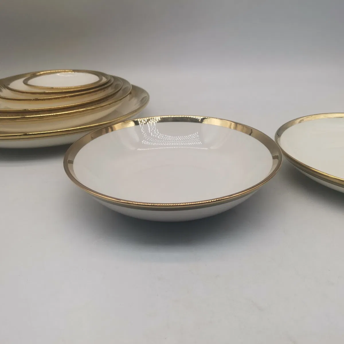 Fruit Plate Electroplating Golden 6"7"8"9"10"11"Porcelainware Stoneware Tableware