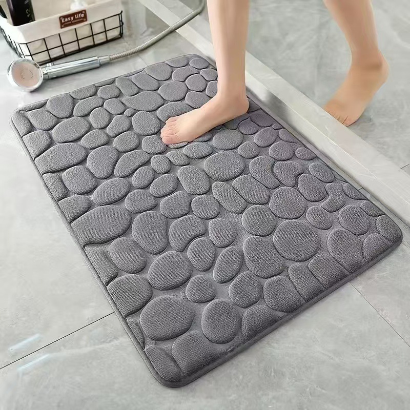 Coral Fleece Anti Slip Mat Reversible Design Bathroom Anti Slip Floor Mat