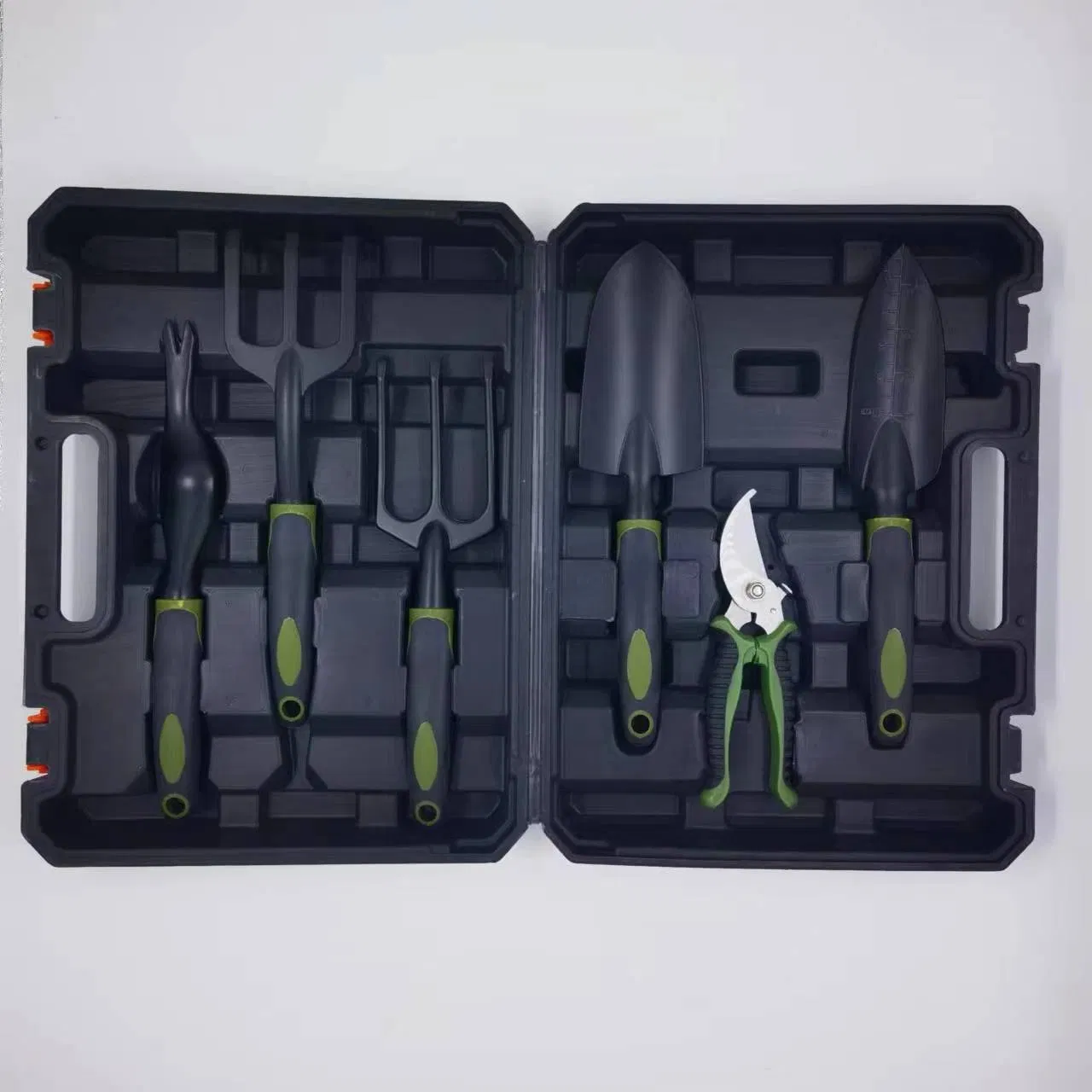 7 Piece Heavy Duty Aluminum Alloy Manual Garden Tools Set with Garden Carrying Box