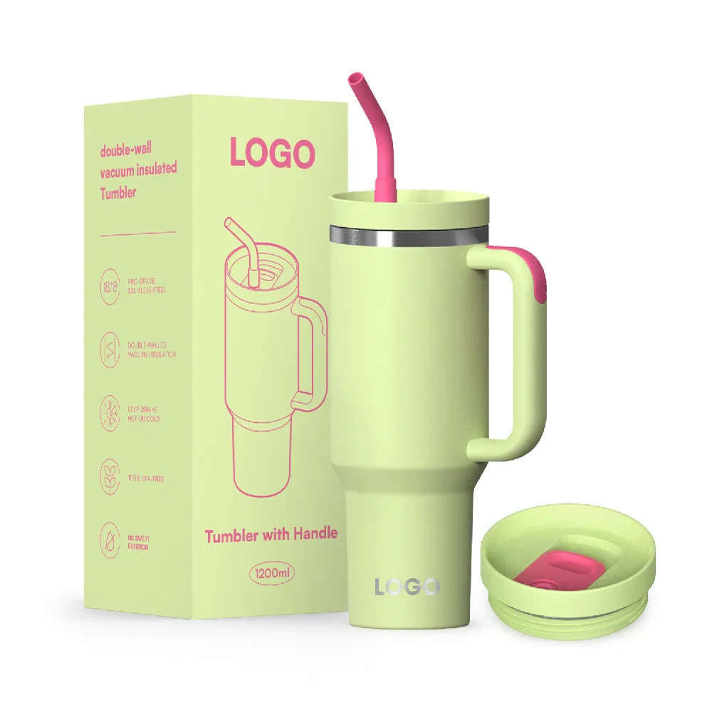 Custom Coffee Mugs 40 Oz Insulated Stainless Steel Tumbler Cup Logo Outdoor Mug 40oz Tumbler with Handle