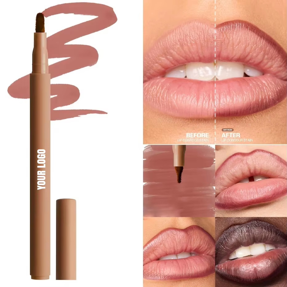 Vegan Makeup Lipliner Waterproof Liquid Lip Liner Makeup Tinted Lip Pencil Private Label Cosmetics Vegan Lip Contour Stain
