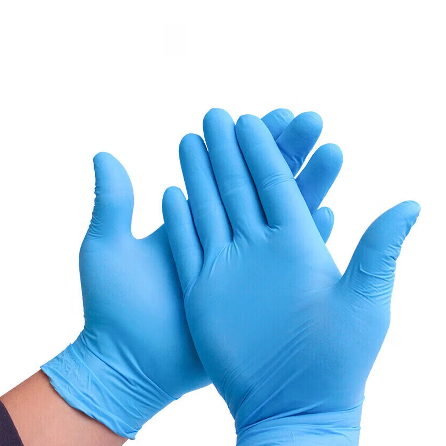 Manufacturer Disposable Examination Blue Nitrile Gloves Powder Free