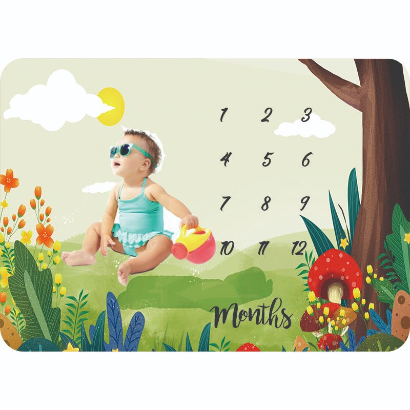 Flannel Soft Good-Looking Baby Photo Milestone Blanket
