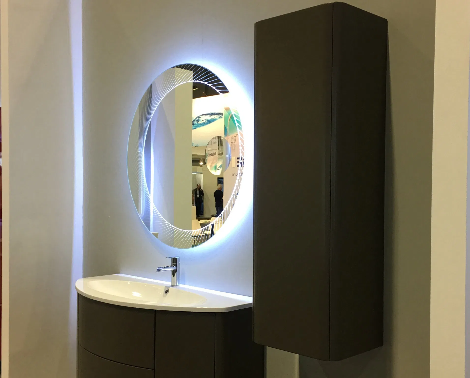 Round Vanity Mirror Anti-Fog Circle Wall Mounted Bathroomled Mirror Make up