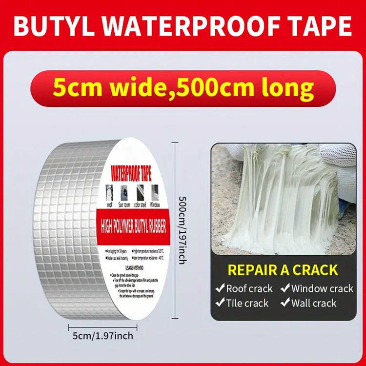 High Quality Hot Selling Aluminum Foil Butyl Rubber Waterproof Sealant for Roof Insulation Leak Repair Adhesive Rubber Gummed Tape