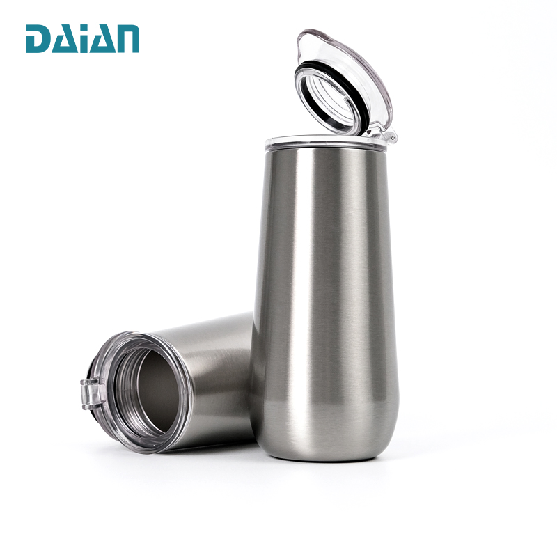 12oz Stainless Steel Wine Tumbler with Handle - Double Wall Vacuum Insulated Champagne Flutes Set