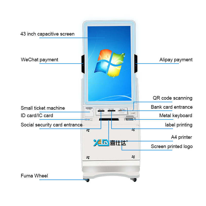 32 Inch Hospital Self Service Kiosk Payment Kiosk with A4 Printer/ Windows/Android Healthcare Kiosks