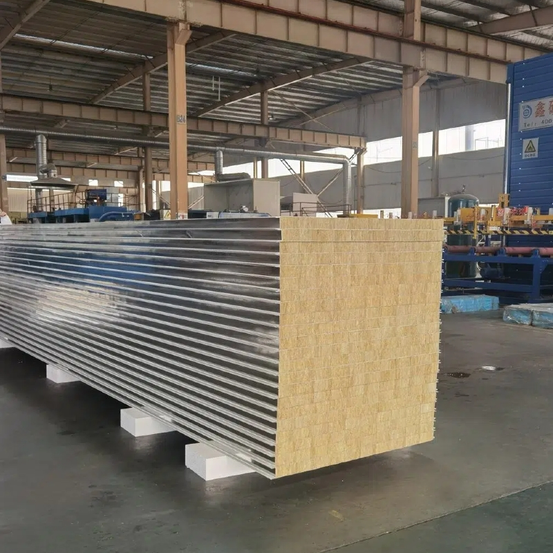 Rock Wool Sandwich Panel with Galvanized Steel for Villa Exterior Walls