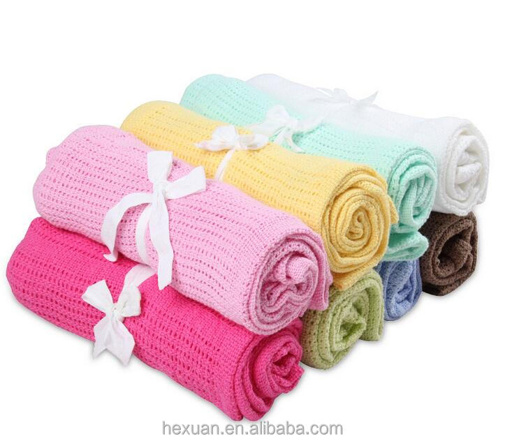 23 Colors OEM or Stocked 100% Cotton Baby Blankets