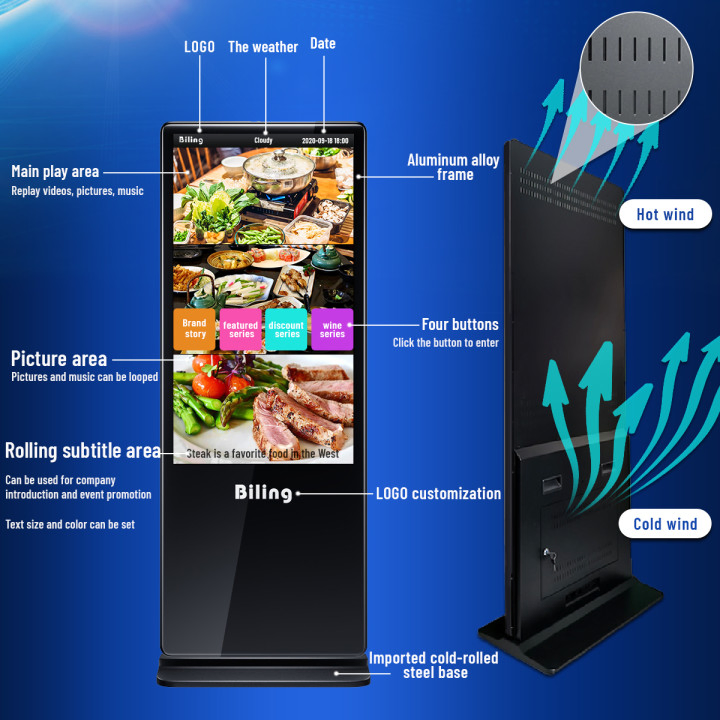 Интерактивный сенсорный киоск с LCD-экраном для рекламы