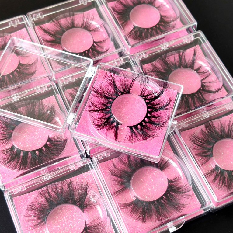 Wholesale Private Label Eye Lashes 3D Mink 25mm False Strip Eyelashes with Customized Packaging Own Brand Box