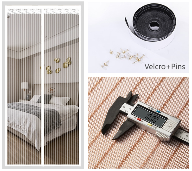 Magnetic Screen Door Heavy Duty Curtain Keeps Bugs out, Frame Hook & Loop, Pet and Kid Friendly