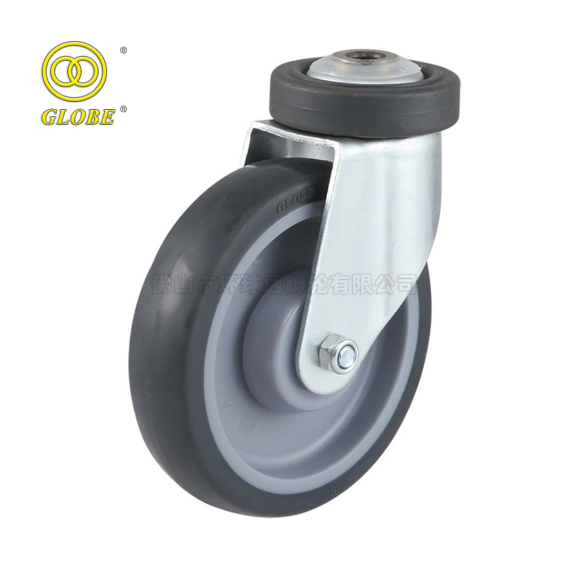 Supermarket Shopping Cart Wheel 3" 4" 5" PU Materials Fixed Castors Polyurethane