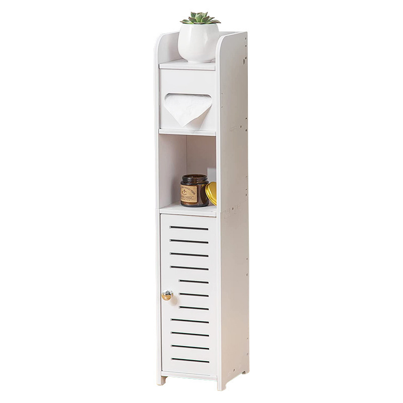 Wood Plastic Board 3-Layers Multifunctional Toilet Paper Bathroom Shelf Toilet Organizer