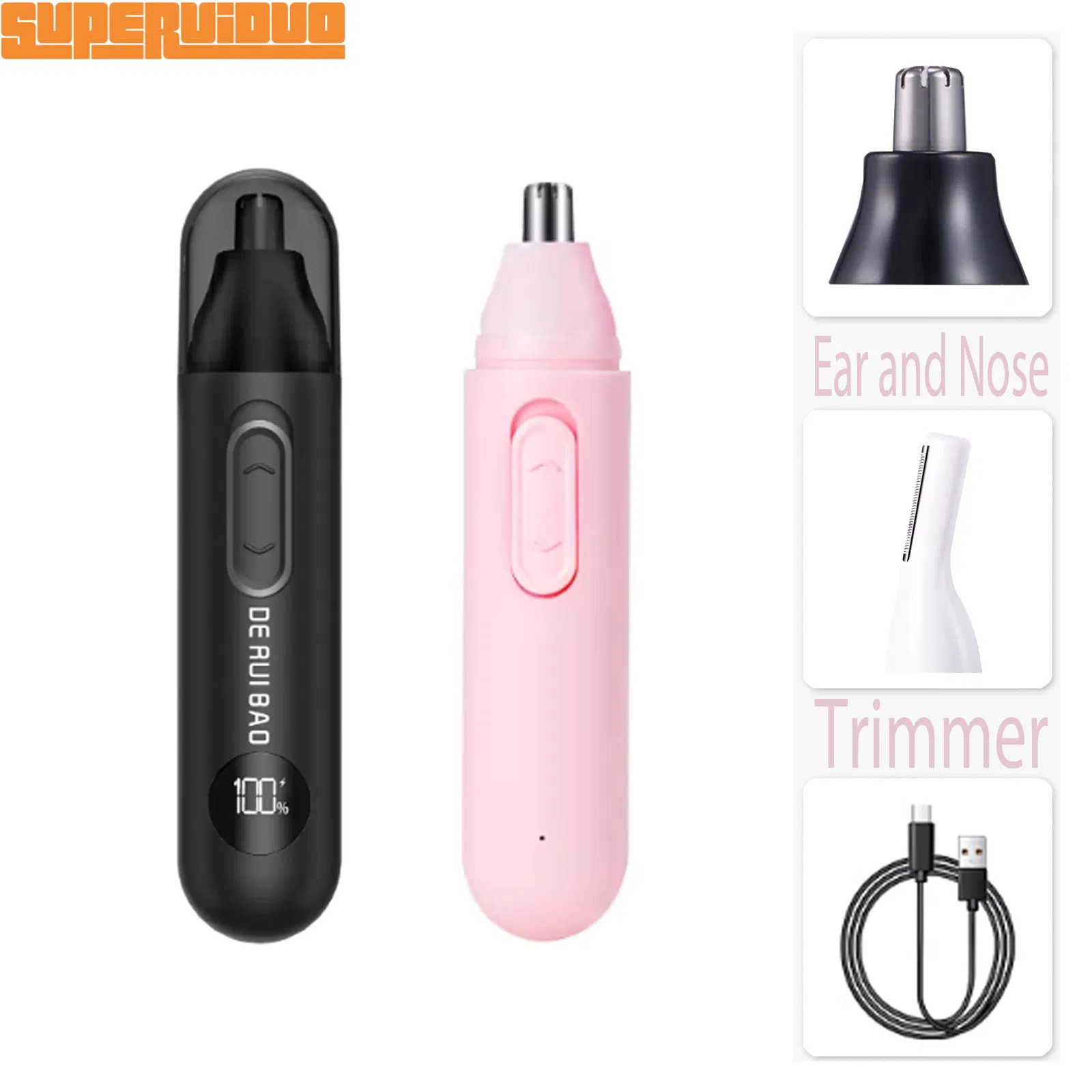 Powerful Torque Silent Drive System Ear and Nose Trimmer