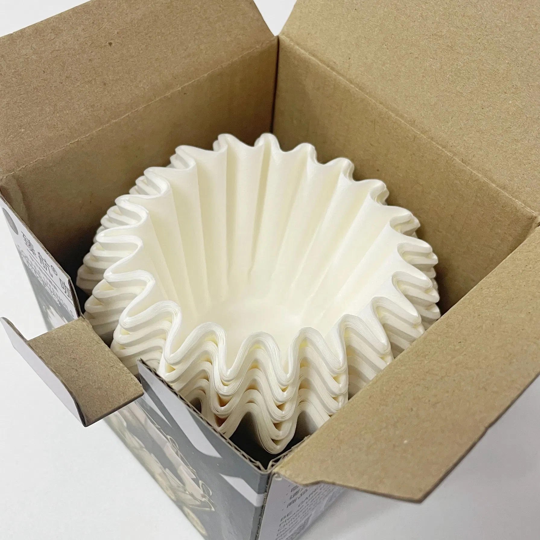 Durable Natural White Basket Shape Coffee Filter Paper for 6 to 10 Cup Coffee Makers