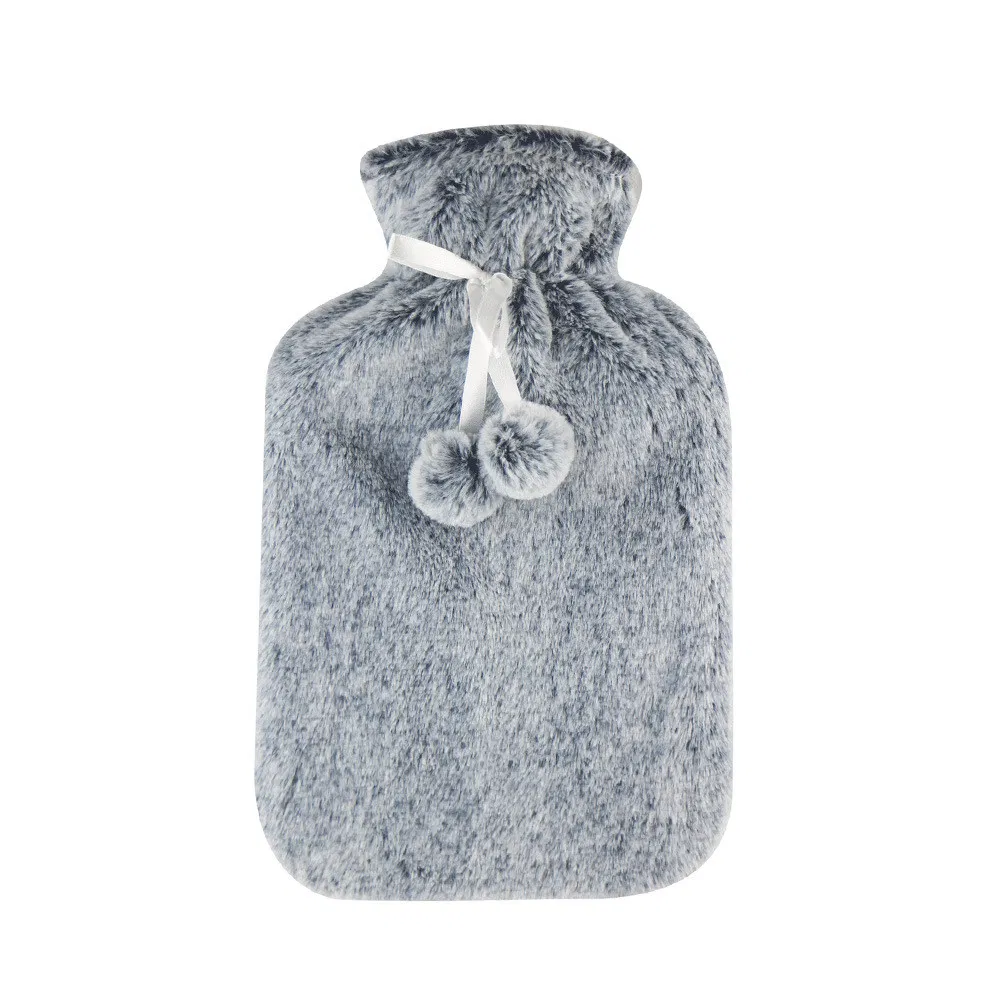 Luxury Faux Fur Rubber 2000ml Hot Water Bottle Bag with Cover