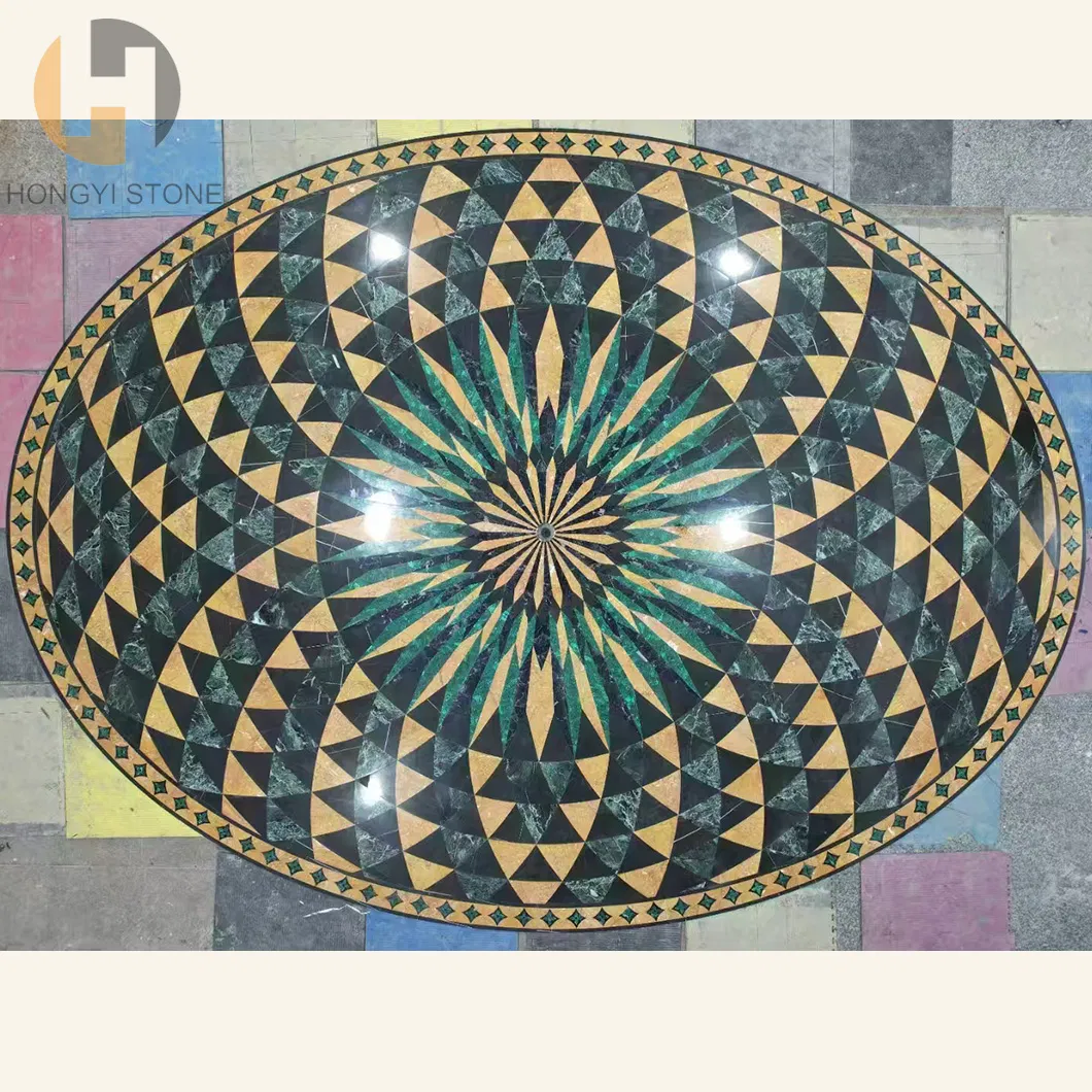 Custom Polished Simple Design Marble Water Jet Medallion
