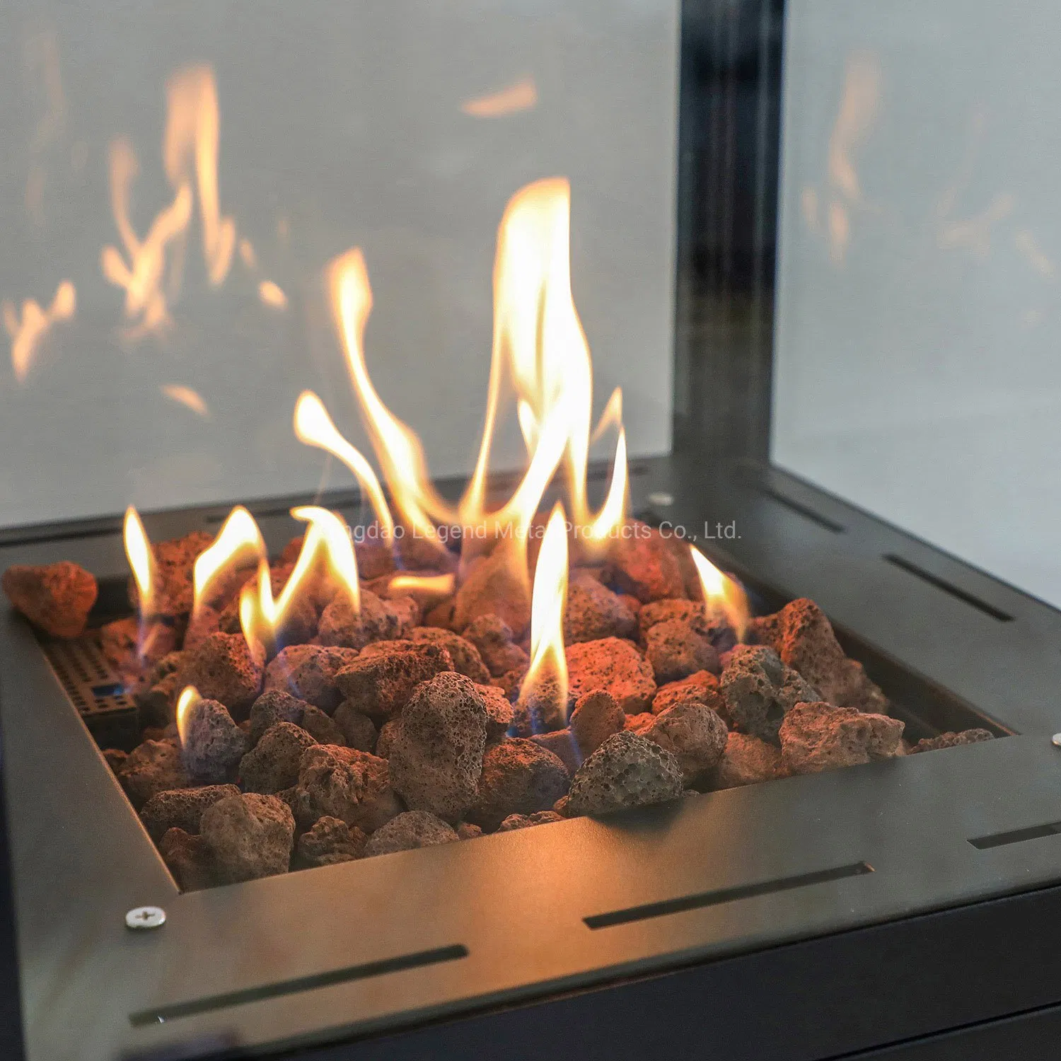 Standing Outdoor Gas Fireplace with Ceramic Glass for Garden Use by LPG Kd420