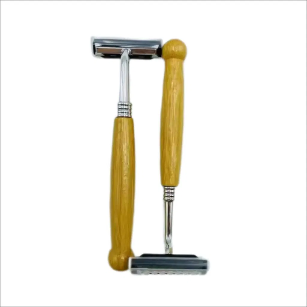 Eco-Friendly Shaving Kit Natural Bamboo Handle Razor with Shaving Cream