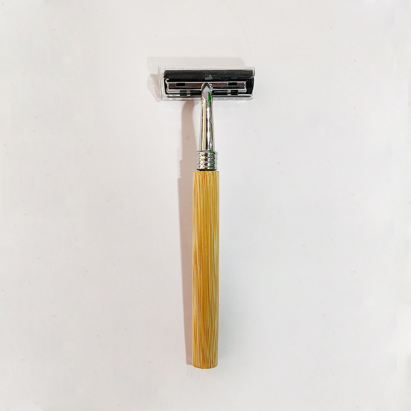 Compostable Biodegrable Travel Hotel Natural Bamboo Razor Wooden Razor Shaving Kit 06