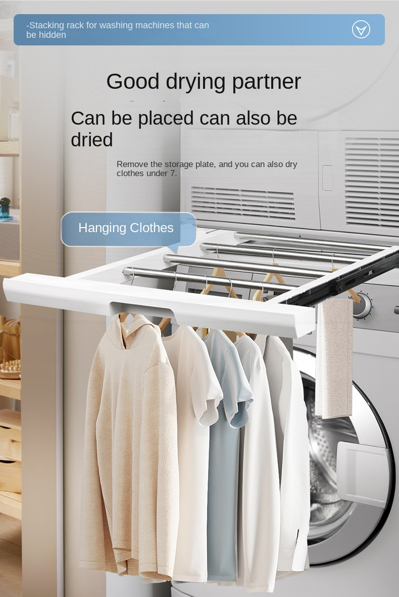 Clothes Rack Storage and Stacking Kit for Washer and Dryer