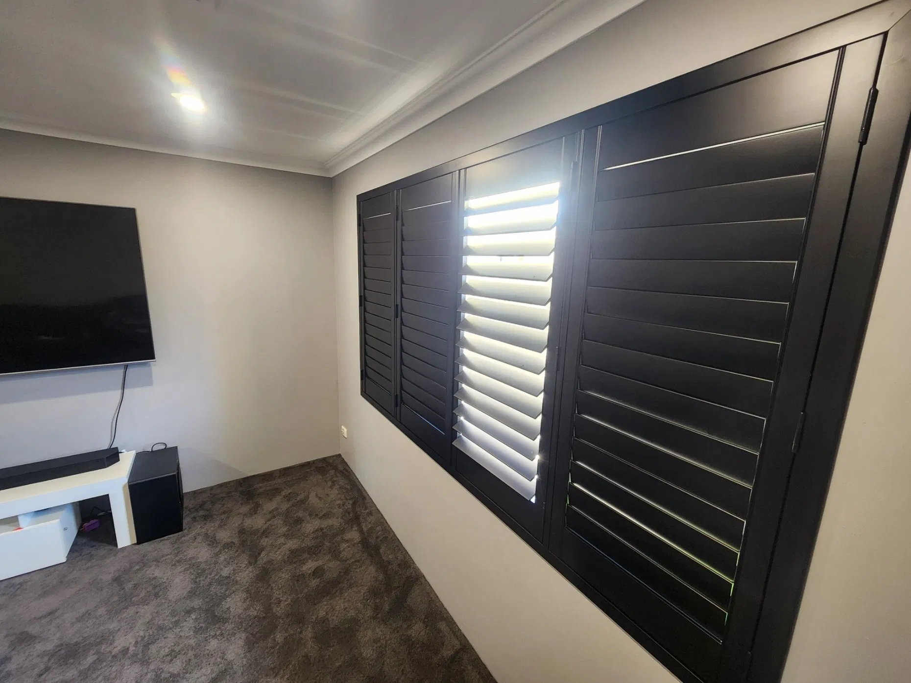 Best Price Custom Size PVC Window Plantation Shutters Black